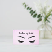 Carte De Visite Cils sur fond rose (Debout devant)