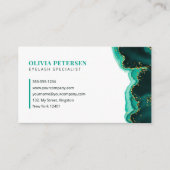Carte De Visite Cils Teal Gold Glitter Agate Eye Initial Logo (Devant)