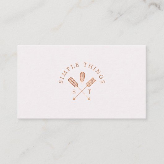 Carte De Visite Cimetière et monogramme féminin Bohême Arrow (Devant)