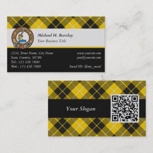 Carte De Visite Cimier du clan Barclay sur tartan de robe de soiré