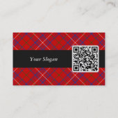 Carte De Visite Cimier Rose de clan sur Tartan (Dos)