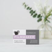 Carte De Visite Cinéaste gris, blanc, violet de chardon (Debout devant)