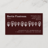 Carte De Visite Cinq arbres - Blanc sur Brown foncé (Dos)