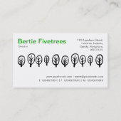 Carte De Visite Cinq arbres - Noir sur Blanc (Dos)