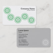 Carte De Visite Cinq engrenages - Gris vert et blanc - Gris arrièr (Devant / Derrière)