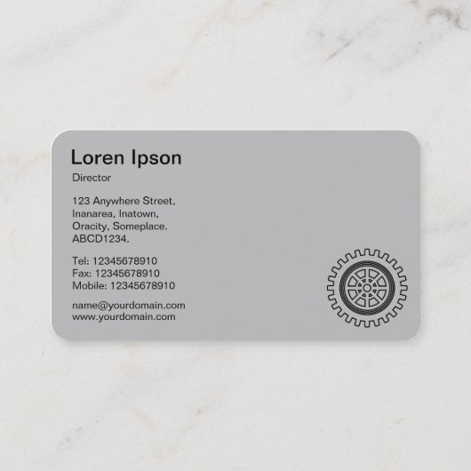 Carte De Visite Cinq engrenages - Martian Green - Grey Back (Dos)