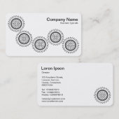 Carte De Visite Cinq engrenages - noir et blanc (Devant / Derrière)