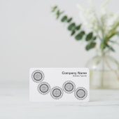 Carte De Visite Cinq engrenages - noir et blanc (Debout devant)