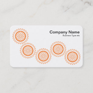 Carte De Visite Cinq engrenages - Orange et blanc - Fond gris