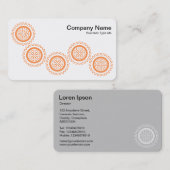 Carte De Visite Cinq engrenages - orange et blanc - gris retour (Devant / Derrière)