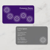Carte De Visite Cinq engrenages - Profond pourpre - Gris de retour (Devant / Derrière)
