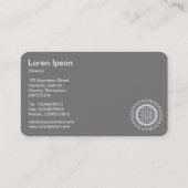 Carte De Visite Cinq engrenages - Profond pourpre - Gris de retour (Dos)