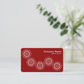 Carte De Visite Cinq engrenages - Rouge rubis - Retour gris (Debout devant)