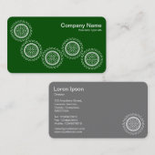 Carte De Visite Cinq engrenages - Vert foncé - Gris de retour (Devant / Derrière)