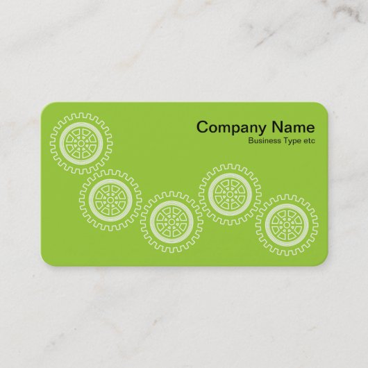 Carte De Visite Cinq engrenages - Vert martien - Dos gris (Devant)