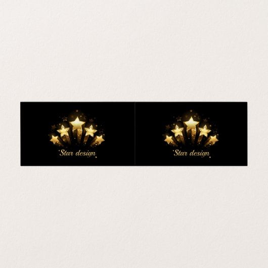 Carte De Visite Cinq étoiles d'or en noir (Extérieur déplié)