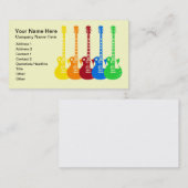 Carte De Visite Cinq guitares électriques colorées (Devant / Derrière)