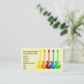 Carte De Visite Cinq guitares électriques colorées (Debout devant)