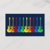 Carte De Visite Cinq guitares électriques colorées  (Dos)