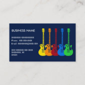 Carte De Visite Cinq guitares électriques colorées  (Devant)