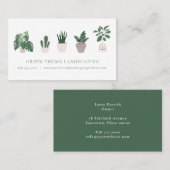 Carte De Visite Cinq Plantes (Devant / Derrière)