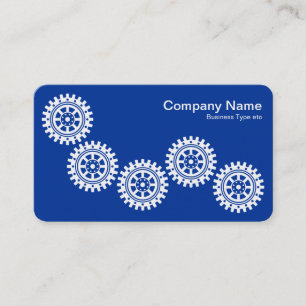 Carte De Visite Cinq vitesses II - Blanc sur bleu marine - gris -
