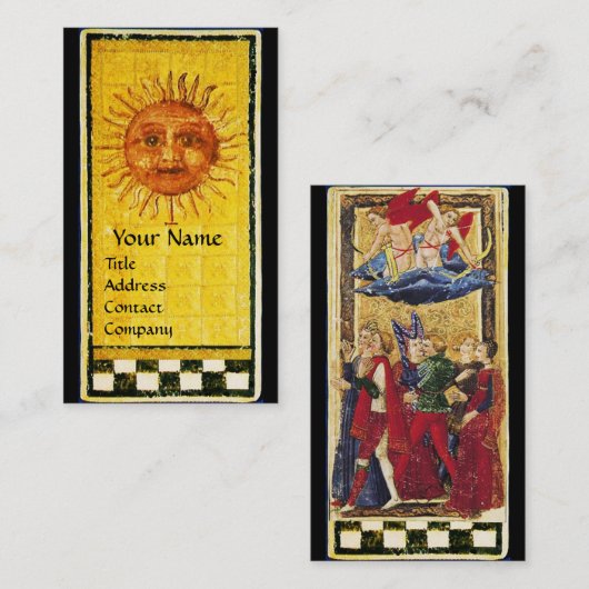 CARTE DE VISITE CIOTS DE RENAISSANCE ANTIQUE /LE SOLEIL ET LES AMO (Devant / Derrière)