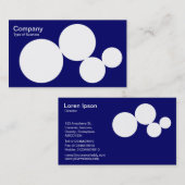 Carte De Visite Circle Series - Blanc sur Dp Navy (Devant / Derrière)