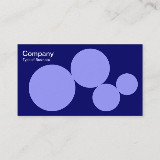 Carte De Visite Circle Series - Pastel Blue sur Dp Navy (Devant)