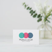 Carte De Visite Circles modernes amusants Turquoise rose Bleu Médi (Debout devant)