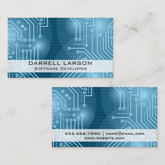 Carte De Visite Circuit Board | Code binaire (Devant / Derrière)