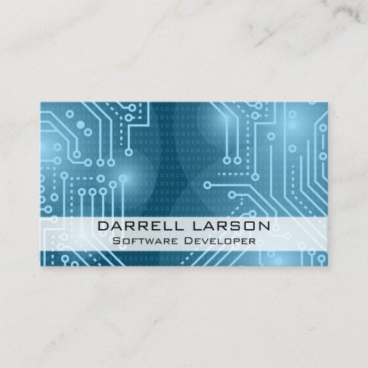 Carte De Visite Circuit Board | Code binaire (Devant)