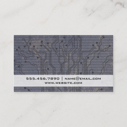 Carte De Visite Circuit Board | Code binaire (Dos)