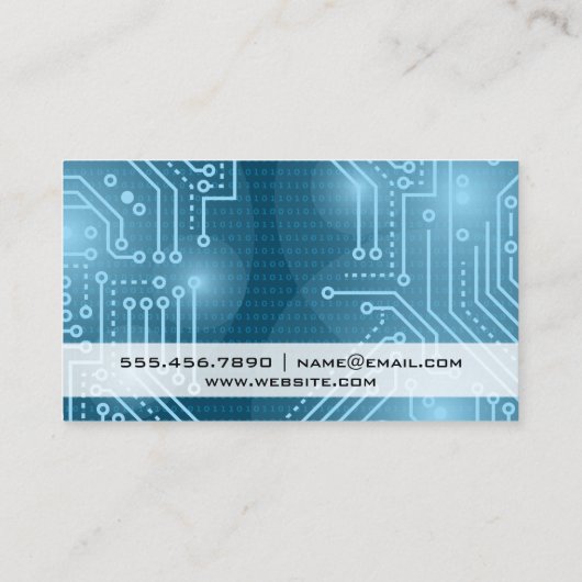 Carte De Visite Circuit Board | Code binaire | Technologie informa (Dos)