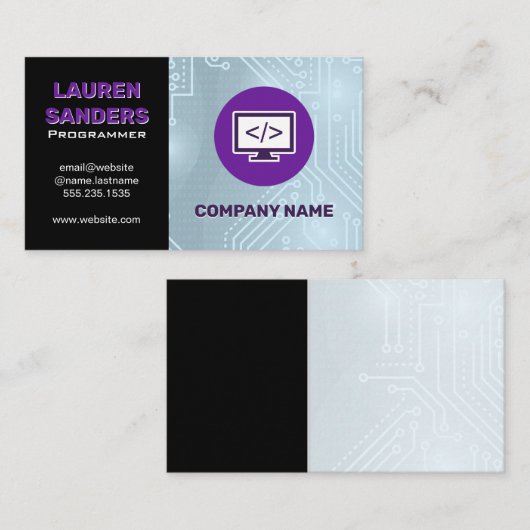 Carte De Visite Circuit Board | Icône Symbole de codage (Devant / Derrière)