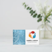 Carte De Visite Circuit Board | Logo Tech Modern (Debout devant)