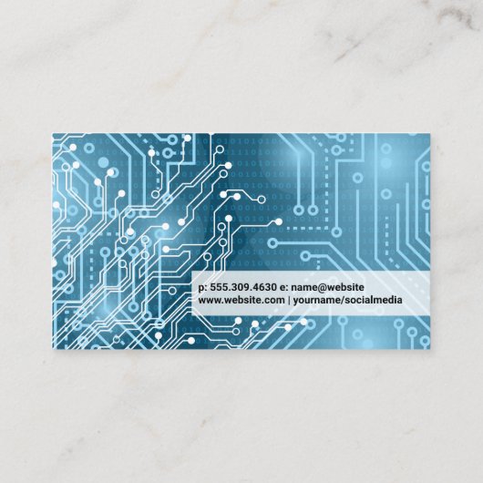 Carte De Visite Circuit Board | Logo Tech Modern (Dos)