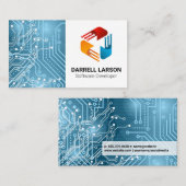 Carte De Visite Circuit Board | Logo Tech Modern (Devant / Derrière)