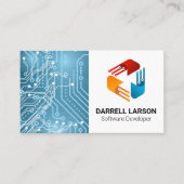 Carte De Visite Circuit Board | Logo Tech Modern (Devant)