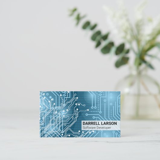 Carte De Visite Circuit Board | Matrice du code des feux bleus (Debout devant)