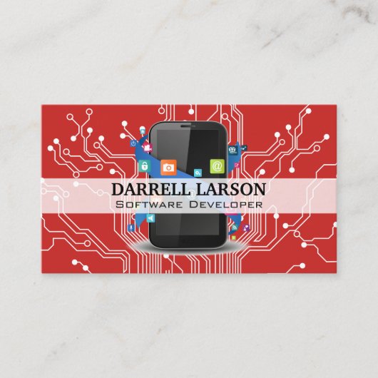 Carte De Visite Circuit Board | Smart Phone et applications (Devant)