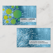 Carte De Visite Circuit Board | Technologie Blue Lights | Ingénieu (Devant / Derrière)