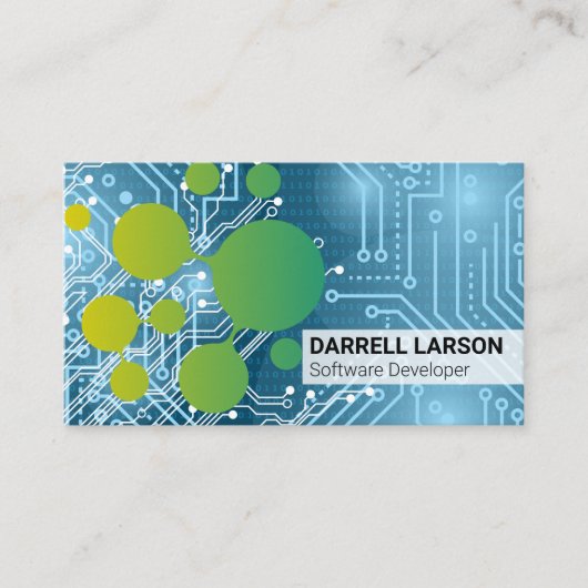 Carte De Visite Circuit Board | Technologie Blue Lights | Ingénieu (Devant)