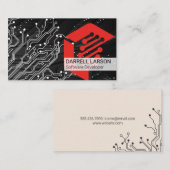 Carte De Visite Circuit Board | Technology | Engineer Modern  (Devant / Derrière)