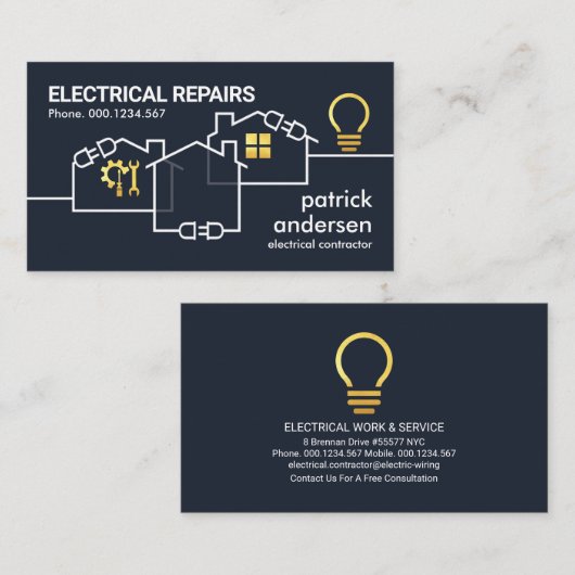Carte De Visite Circuit de câblage électrique (Devant / Derrière)