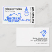 Carte De Visite Circuit de câblage électrique à domicile bleu (Devant / Derrière)