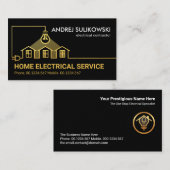 Carte De Visite Circuit de câblage électrique Faux Gold Home (Devant / Derrière)