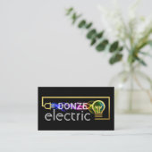 Carte De Visite Circuit de fil électrique doré sous tension (Debout devant)