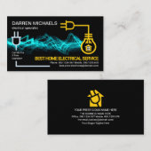 Carte De Visite Circuit de foudre électrique bleu Câblage Électric (Devant / Derrière)