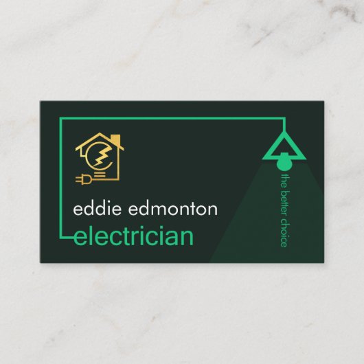 Carte De Visite Circuit de lampe d'électricien simple (Devant)